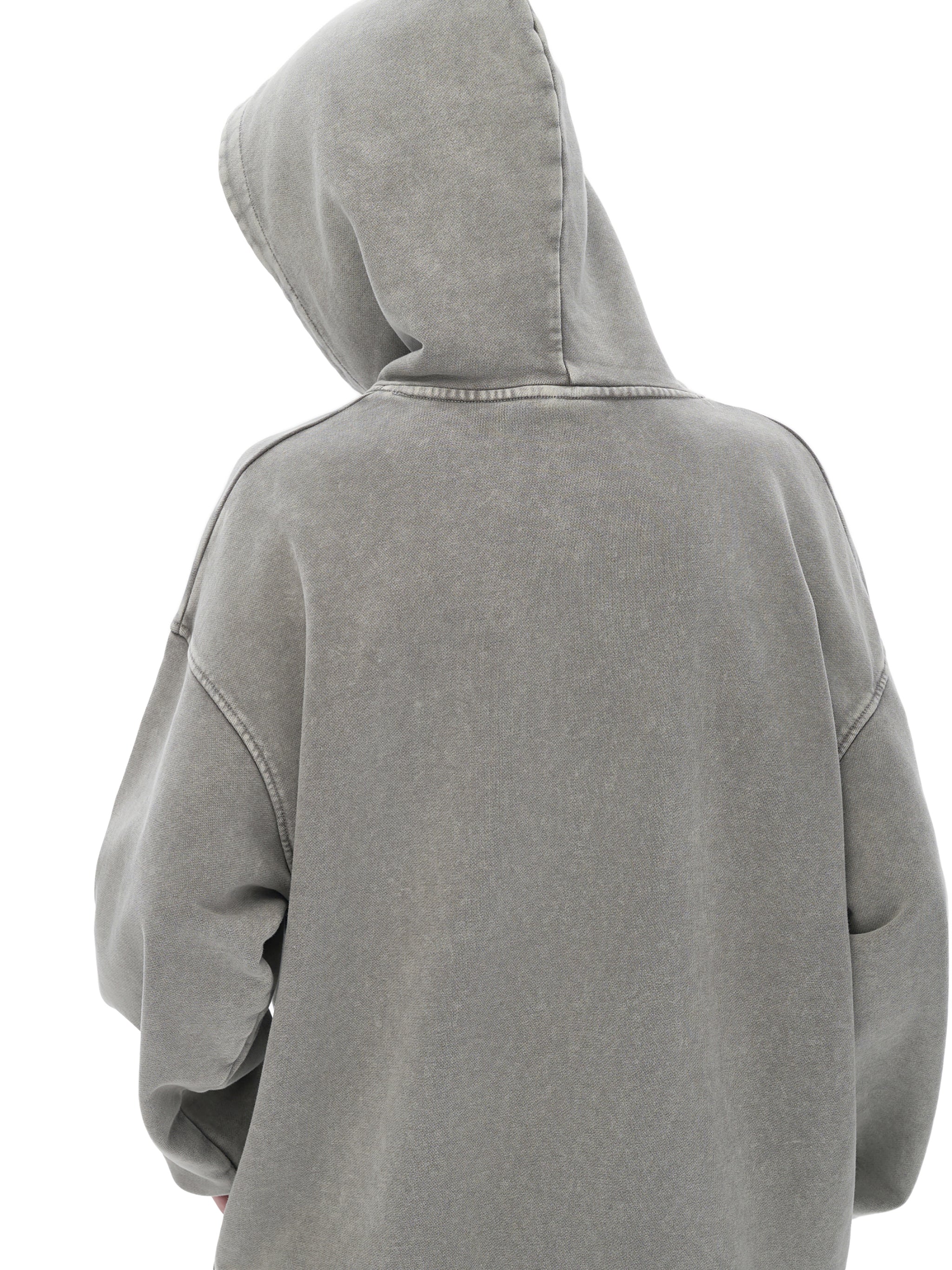 Snow Washed Loose Cotton Hoodie