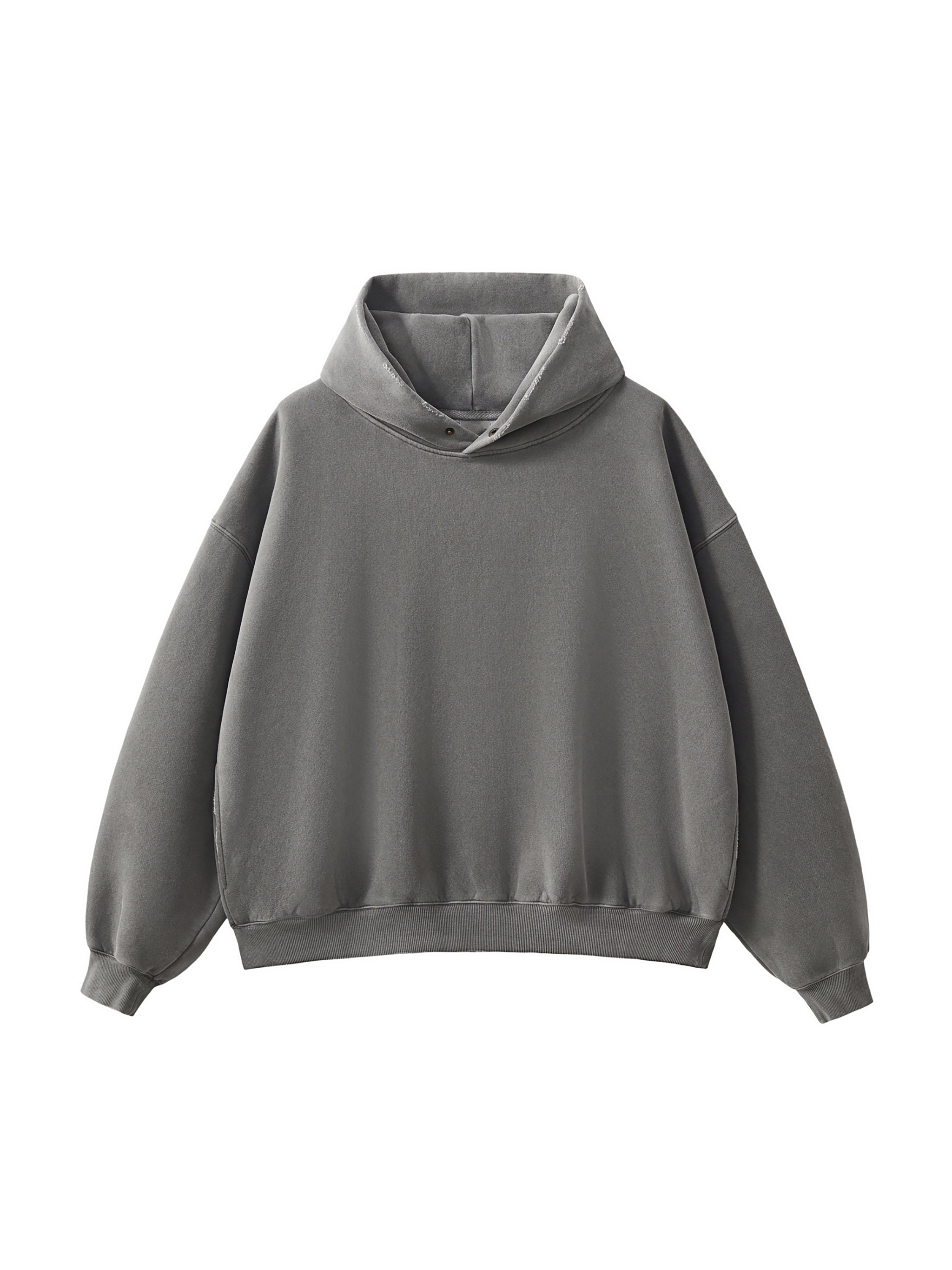 Frayed Enzyme Washed Fleece Hoodie
