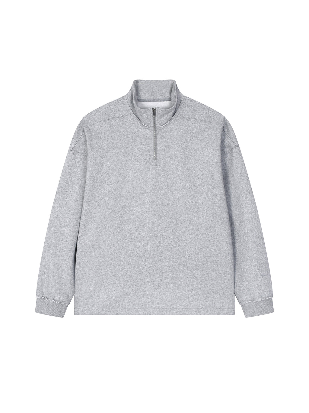 Half-Zip Rolled Edge Fleece Sweatshirt