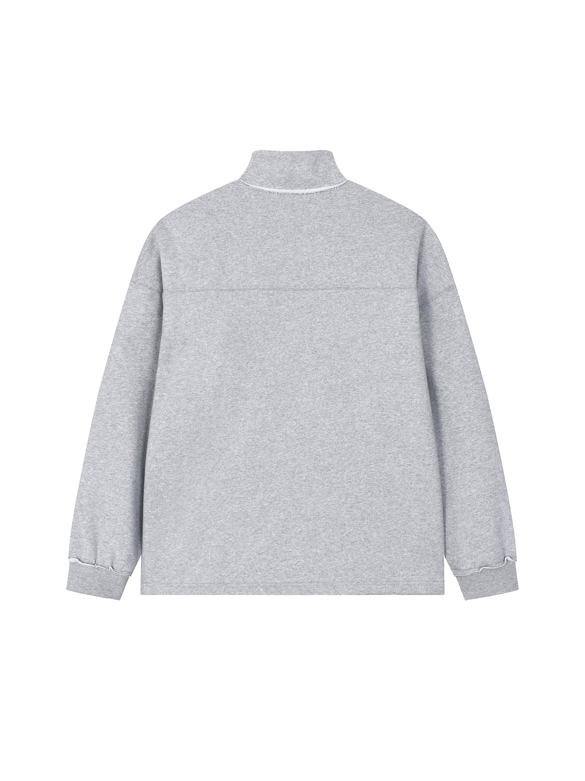 Half-Zip Rolled Edge Fleece Sweatshirt