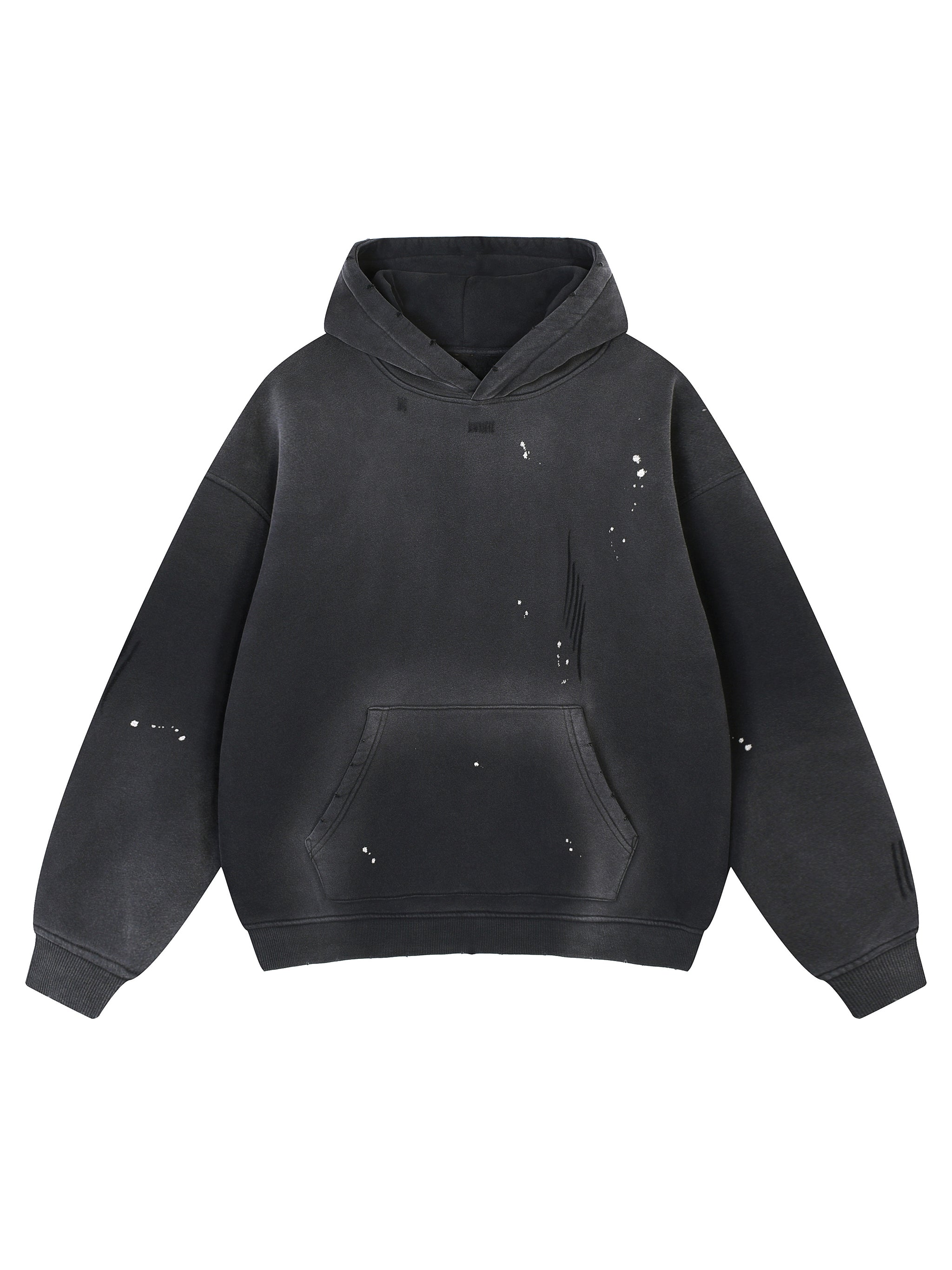 Vintage Washed Frayed Fleece Hoodie